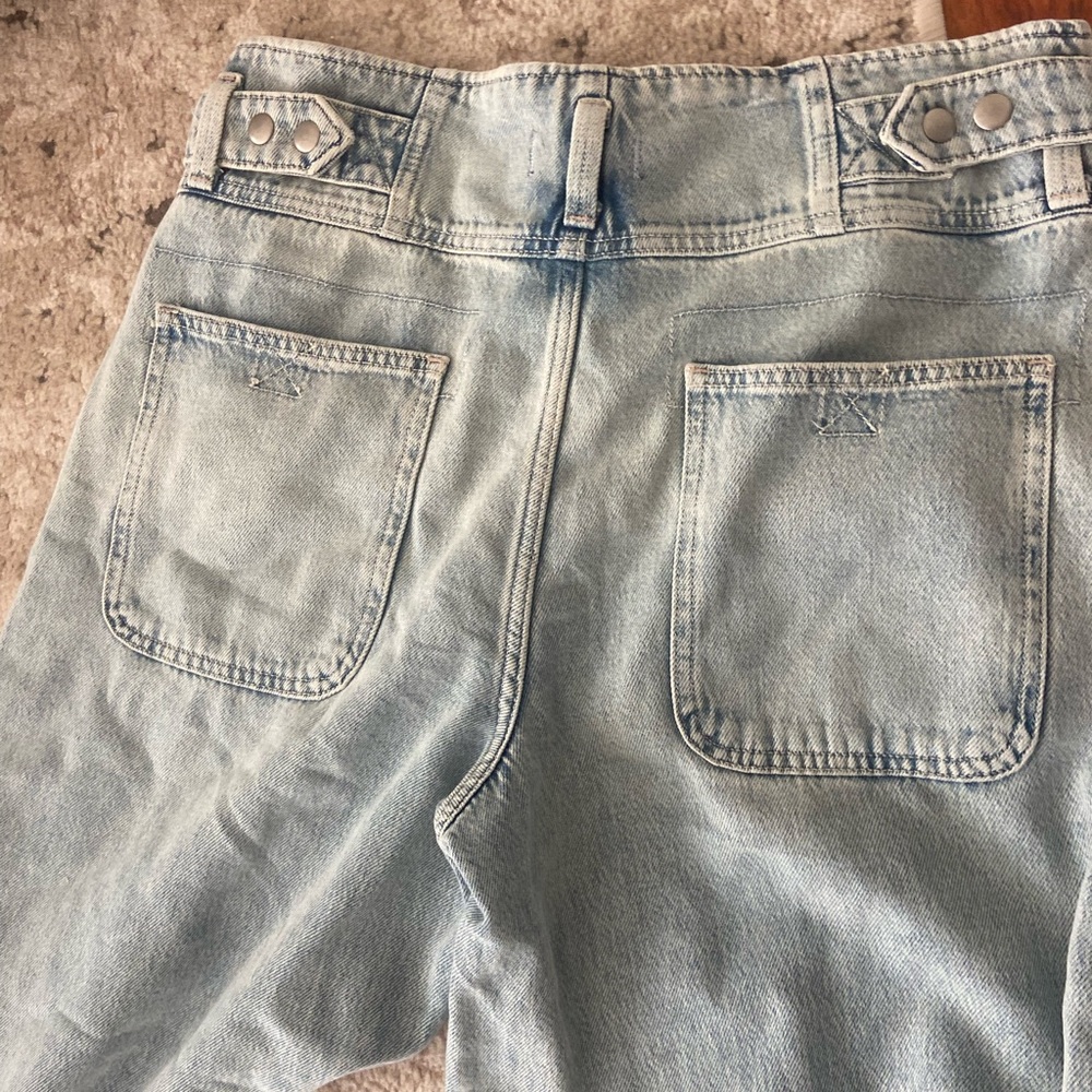 NWOT Free People Light Blue Care FP Super Sweeper Wide Leg Jeans Sz M baggy - Picture 13 of 16